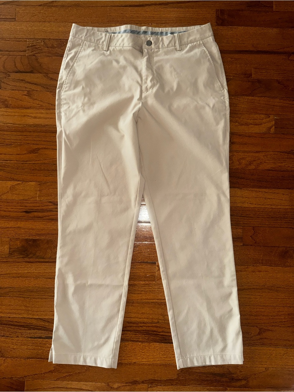 PUMA Men's Golf Pants Beige 34x30 Regular Fit Straight Leg Polyester Pockets